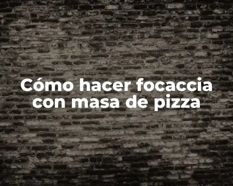 Cómo hacer focaccia con masa de pizza
