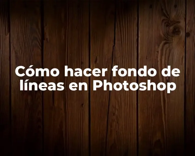 Cómo hacer fondo de líneas en Photoshop
