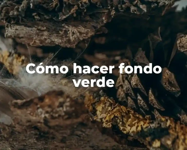 Cómo hacer fondo verde