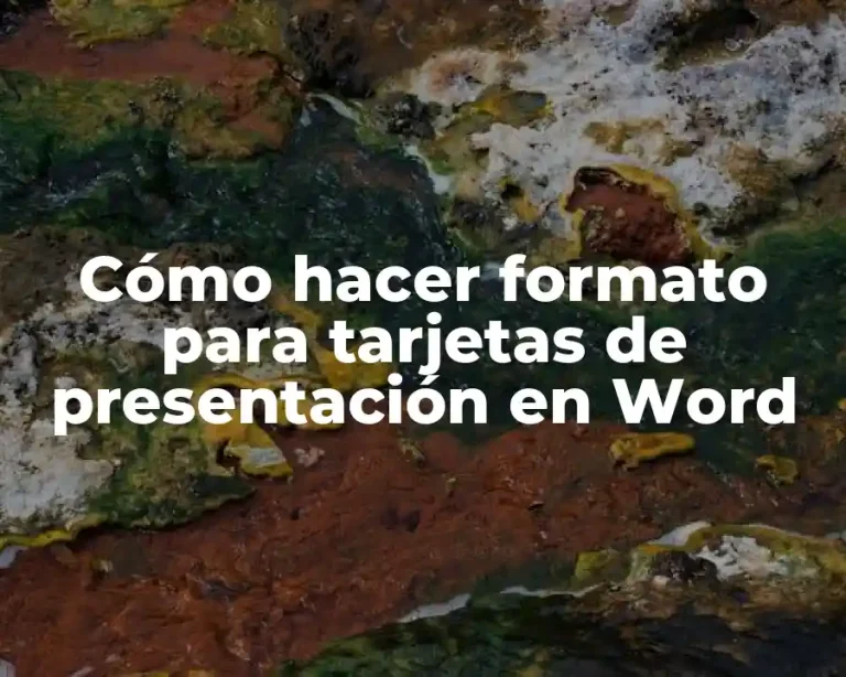 Cómo hacer formato para tarjetas de presentación en Word