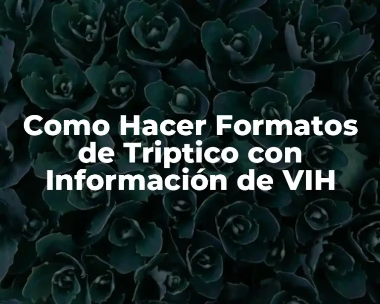 Como Hacer Formatos de Triptico con Información de VIH