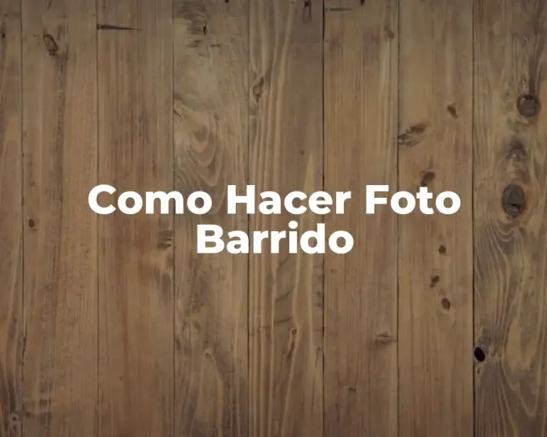 Como Hacer Foto Barrido