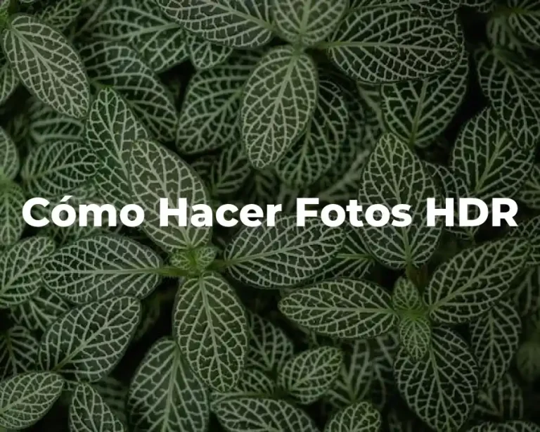 Cómo Hacer Fotos HDR