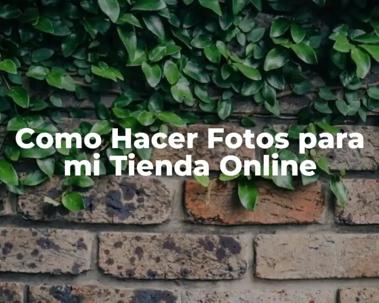 Como Hacer Fotos para mi Tienda Online