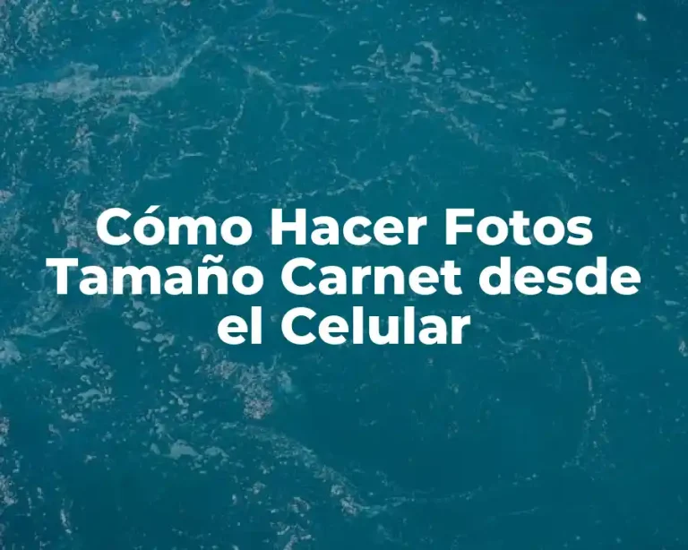 Cómo Hacer Fotos Tamaño Carnet desde el Celular