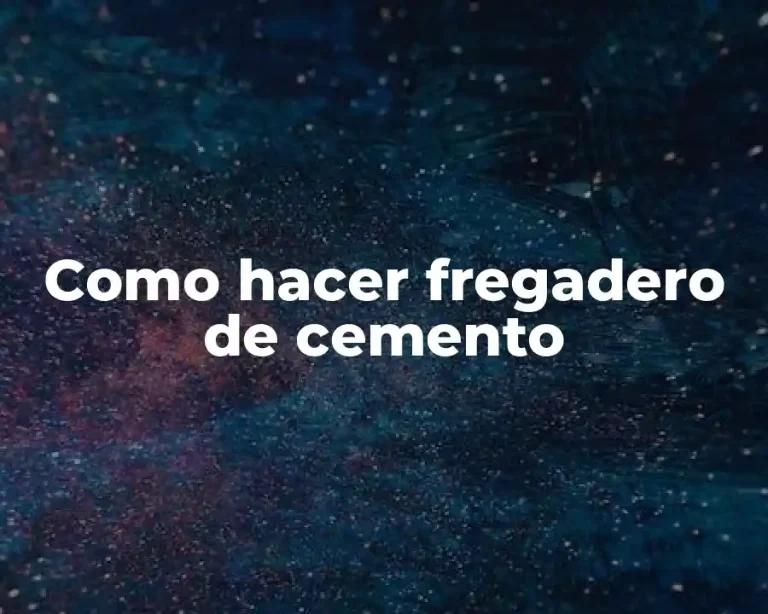 Como hacer fregadero de cemento