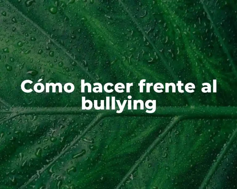 Cómo hacer frente al bullying
