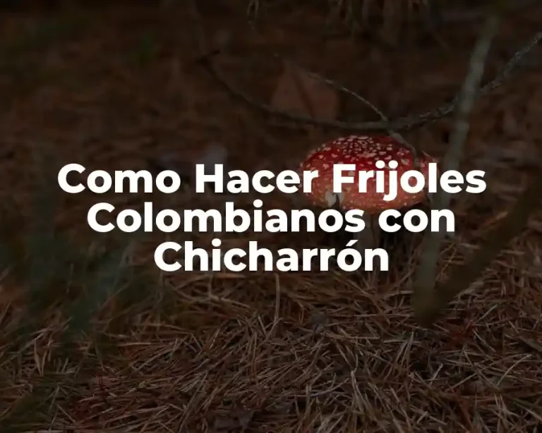 Como Hacer Frijoles Colombianos con Chicharrón