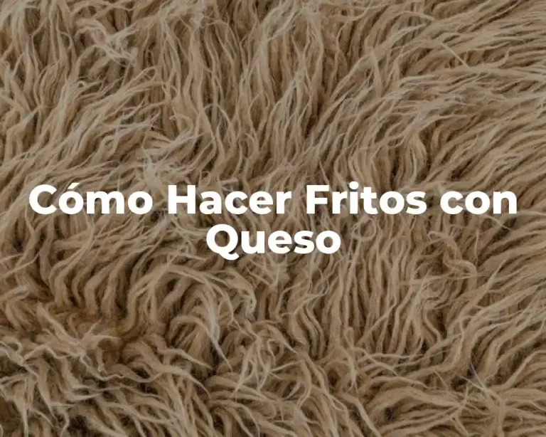 Cómo Hacer Fritos con Queso
