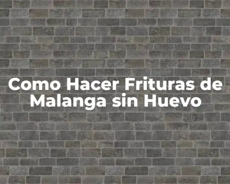 Como Hacer Frituras de Malanga sin Huevo