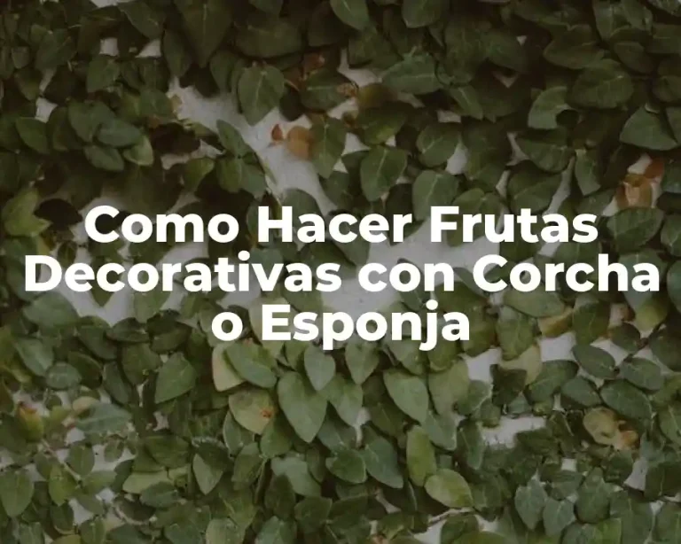 Como Hacer Frutas Decorativas con Corcha o Esponja