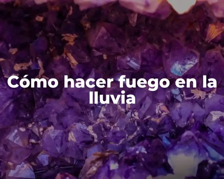 Cómo hacer fuego en la lluvia