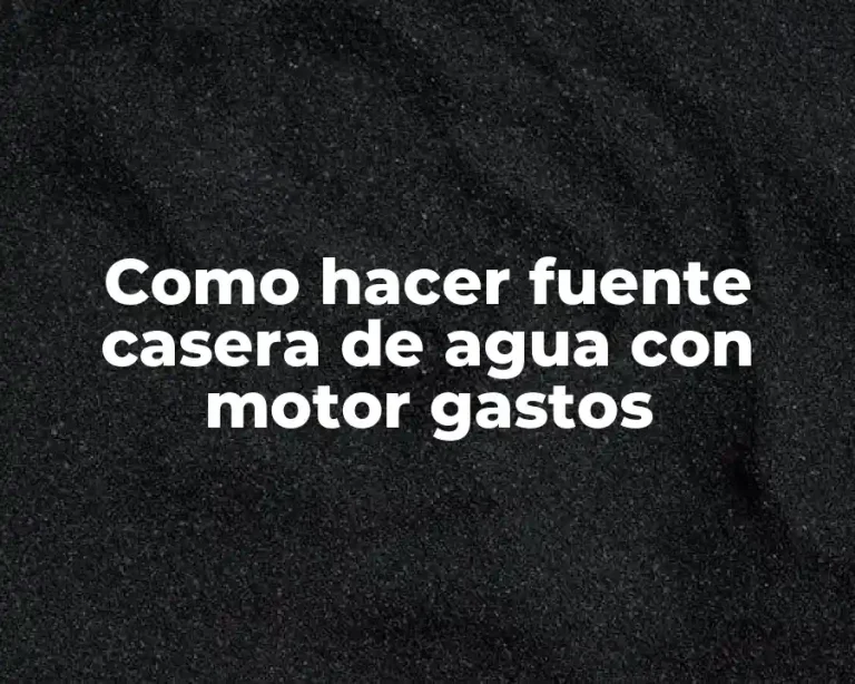 Como hacer fuente casera de agua con motor gastos