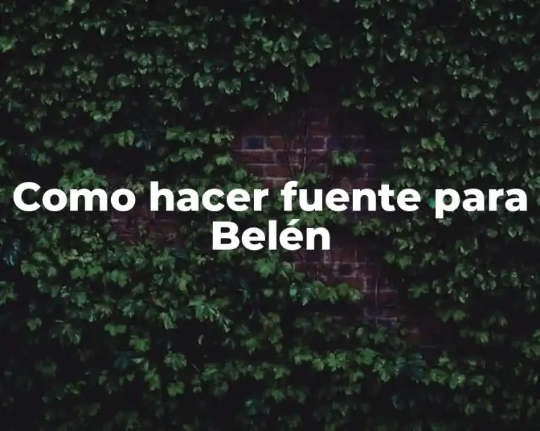 Como hacer fuente para Belén