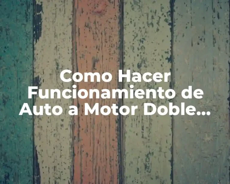 Como Hacer Funcionamiento de Auto a Motor Doble Dirección