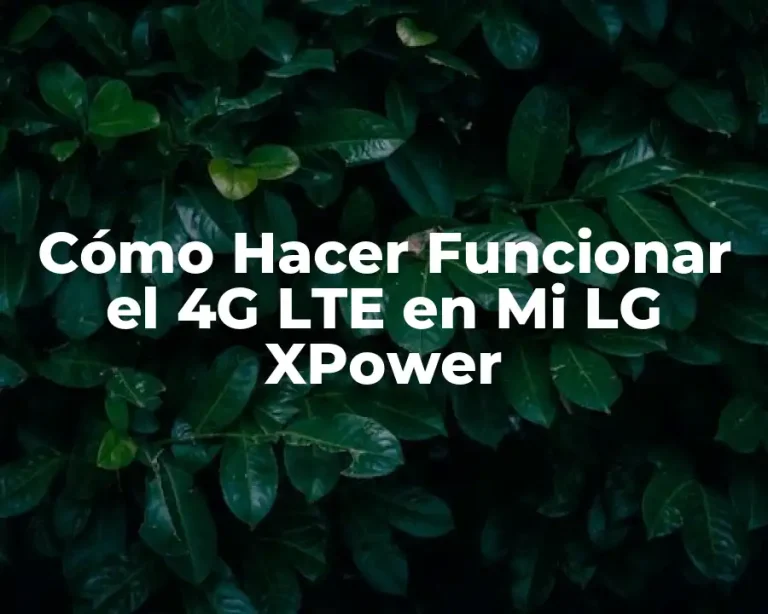 Cómo Hacer Funcionar el 4G LTE en Mi LG XPower