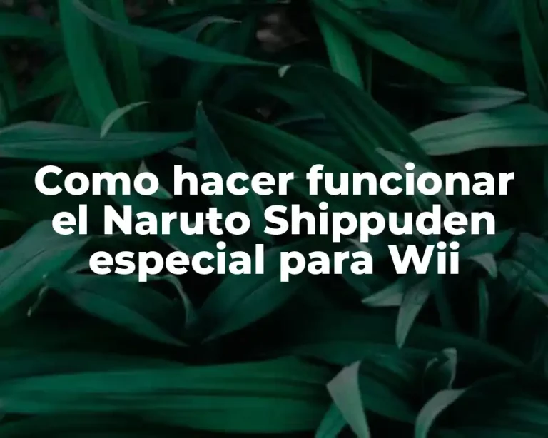 Como hacer funcionar el Naruto Shippuden especial para Wii
