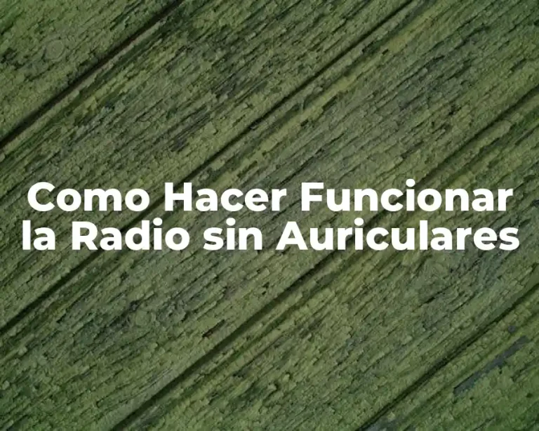 Como Hacer Funcionar la Radio sin Auriculares