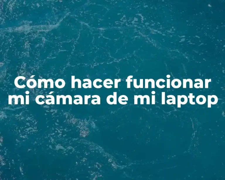 Cómo hacer funcionar mi cámara de mi laptop