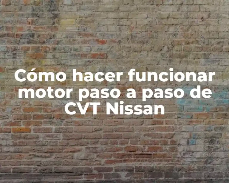 Cómo hacer funcionar motor paso a paso de CVT Nissan