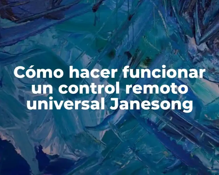 Cómo hacer funcionar un control remoto universal Janesong