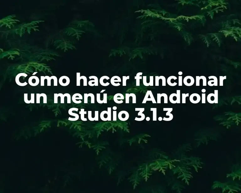 Cómo hacer funcionar un menú en Android Studio 3.1.3