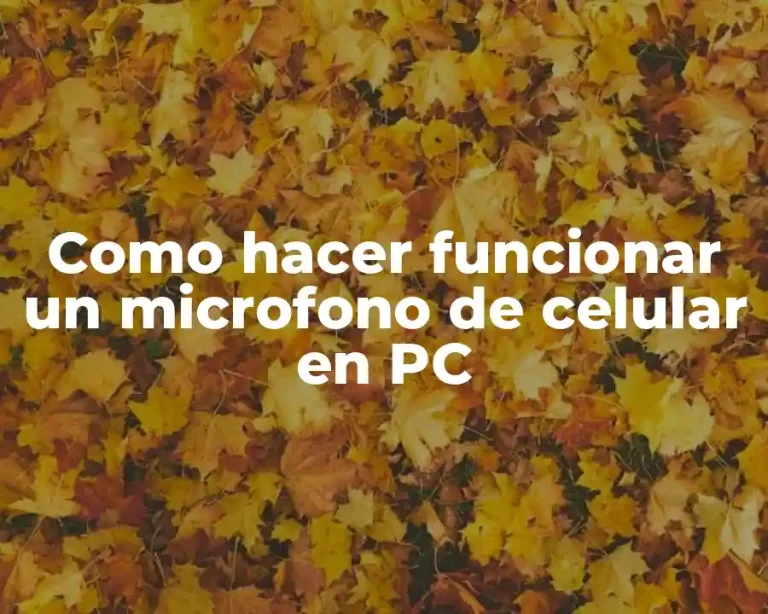 Como hacer funcionar un microfono de celular en PC