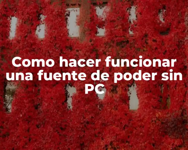 Como hacer funcionar una fuente de poder sin PC