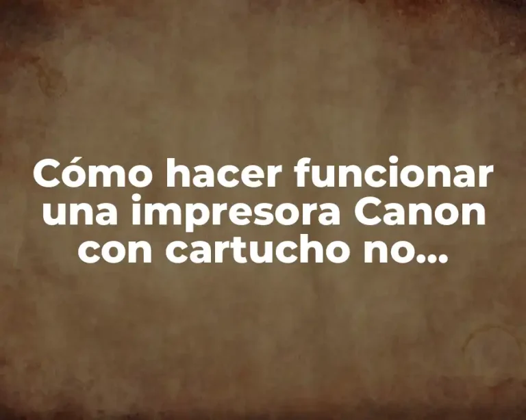 Cómo hacer funcionar una impresora Canon con cartucho no original