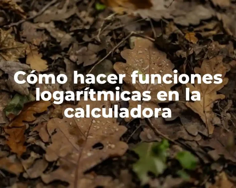 Cómo hacer funciones logarítmicas en la calculadora
