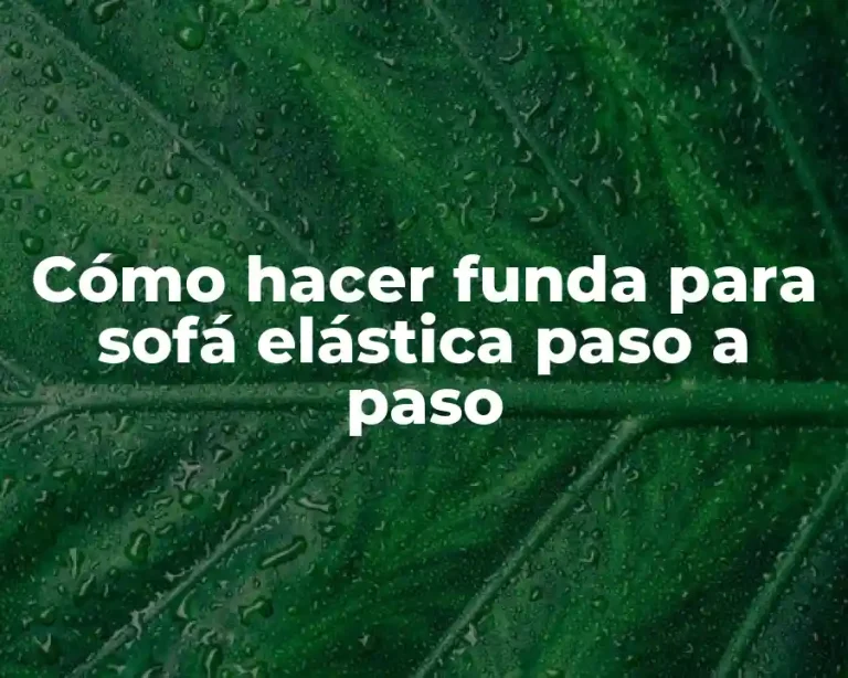 Cómo hacer funda para sofá elástica paso a paso