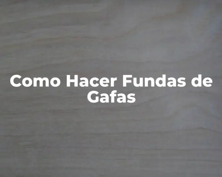 Como Hacer Fundas de Gafas