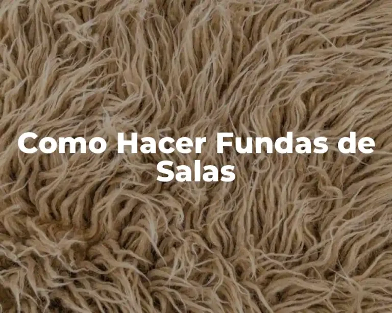 Como Hacer Fundas de Salas