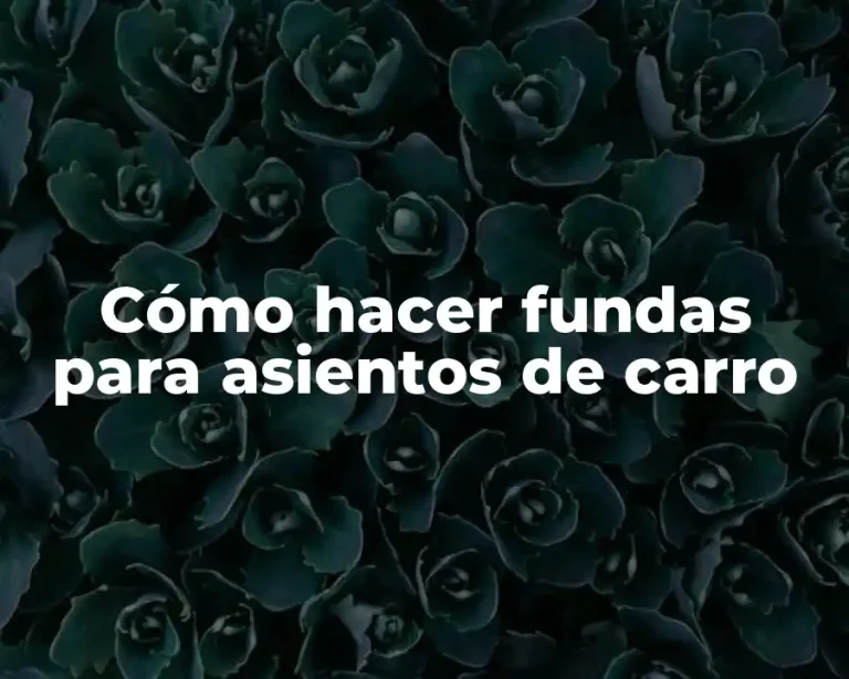 Cómo hacer fundas para asientos de carro