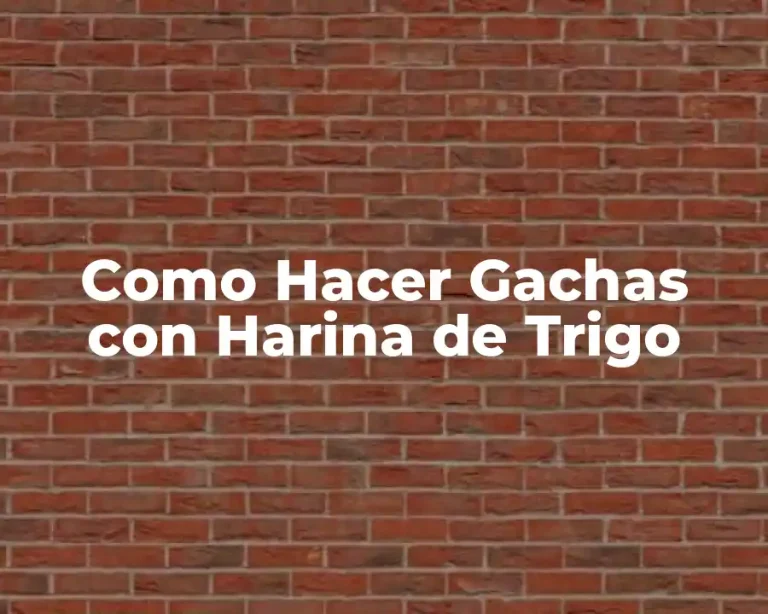 Como Hacer Gachas con Harina de Trigo