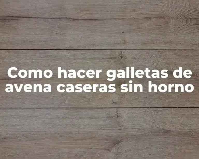 Como hacer galletas de avena caseras sin horno