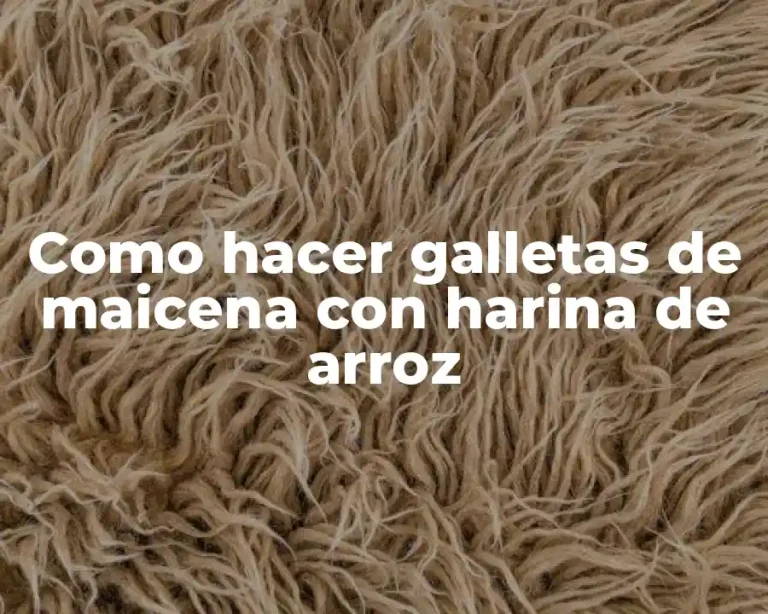 Como hacer galletas de maicena con harina de arroz
