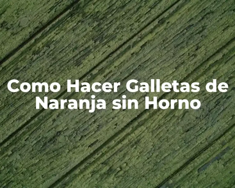 Como Hacer Galletas de Naranja sin Horno