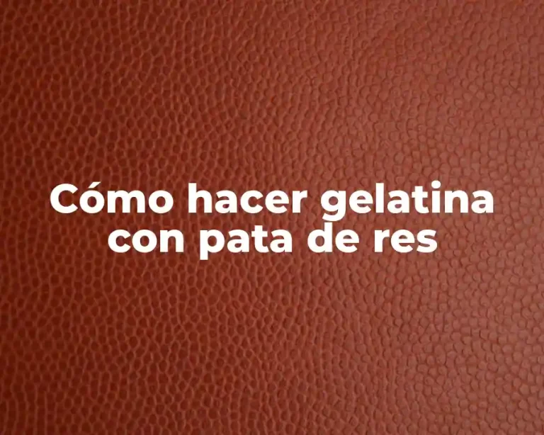 Cómo hacer gelatina con pata de res