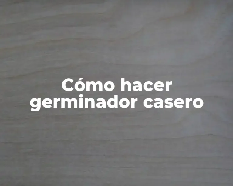 Cómo hacer germinador casero