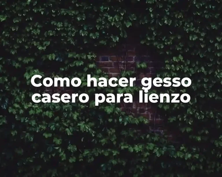 Como hacer gesso casero para lienzo