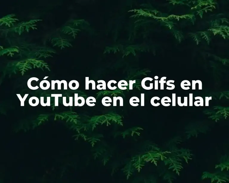 Cómo hacer Gifs en YouTube en el celular