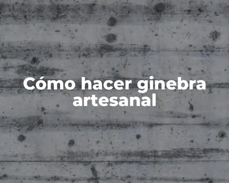 Cómo hacer ginebra artesanal