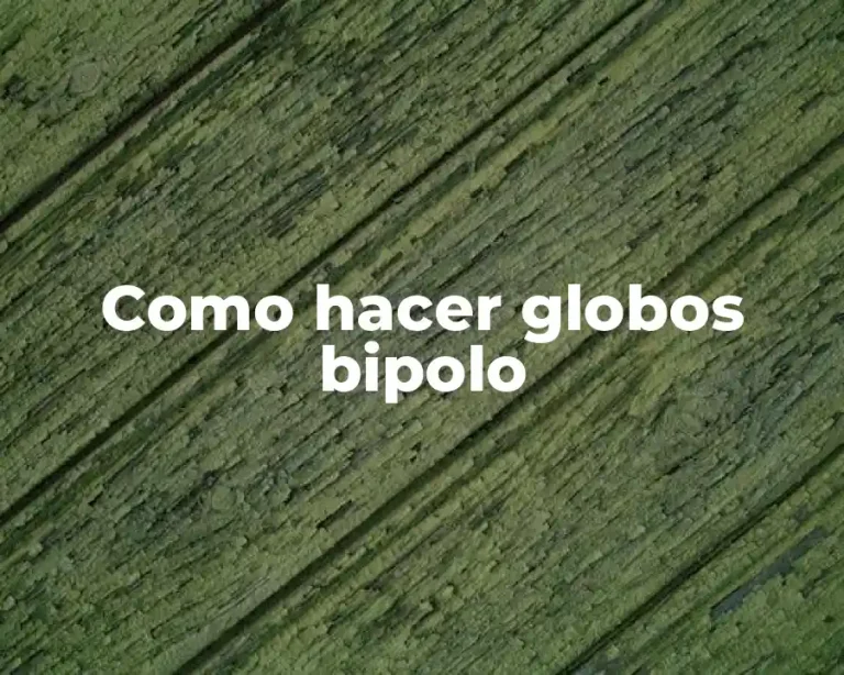 Como hacer globos bipolo