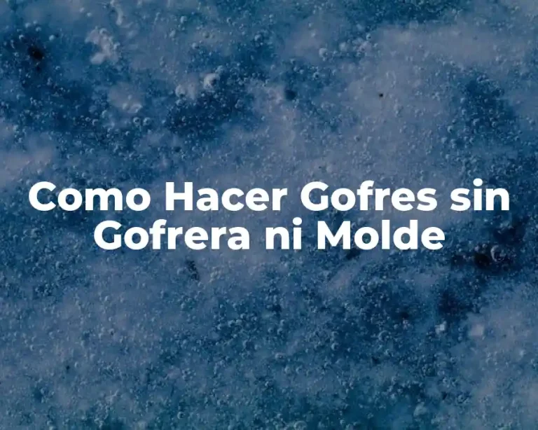 Como Hacer Gofres sin Gofrera ni Molde