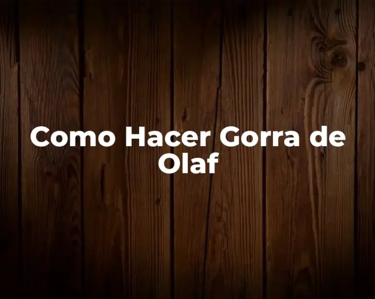 Como Hacer Gorra de Olaf