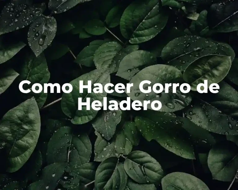 Como Hacer Gorro de Heladero