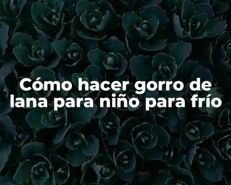 Cómo hacer gorro de lana para niño para frío