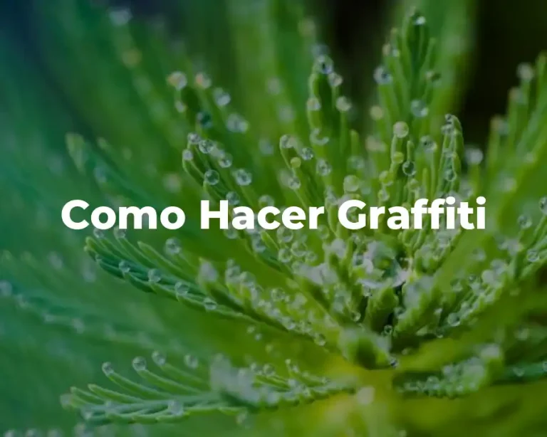 Como Hacer Graffiti