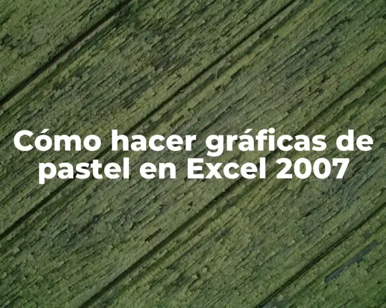 Cómo hacer gráficas de pastel en Excel 2007